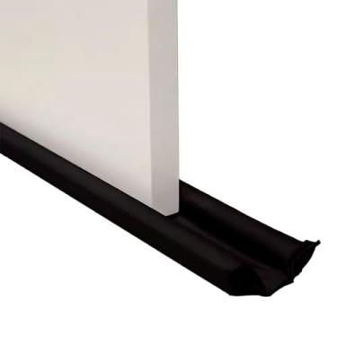 Imagem de Protetor Rolinho Veda Porta Duplo Rolinho Impermeável Ajustável Contra Poeira Água e Insetos 80cm (Preto, 1 UNIDADE)