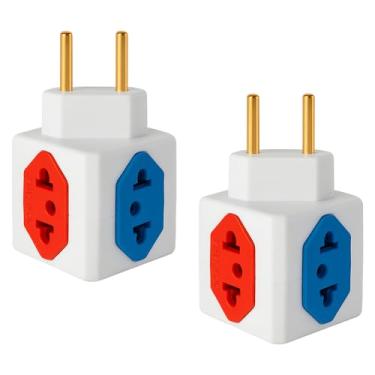 Imagem de KIT Com 2 Adaptadores Benjamim Cubo 3D Com 3 Entradas de Tomada 10 Amperes E 1 Entrada de Tomada 20 Amperes CORES SORTIDAS Plug Padrão Novo 3 Pinos