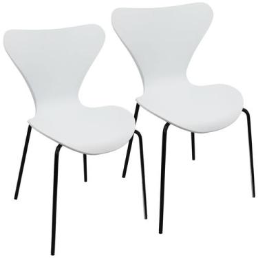 Imagem de Kit 2 Cadeiras Jacobsen Polipropileno Sala Jantar Base Preta - Lianto 