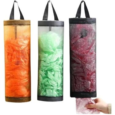 Imagem de Porta Sacolas Premium 35x10cm – Organizador de Sacolas Plásticas em Nylon Resistente, Puxa Saco para Cozinha, Lavanderia e Despensa – Prático, Compacto e Elegante (Aleatória)