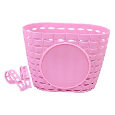 Imagem de Generic Cesta de bicicleta infantil, bolsa de bagagem, cesta frontal para crianças, escola, meninos e meninas, Rosa