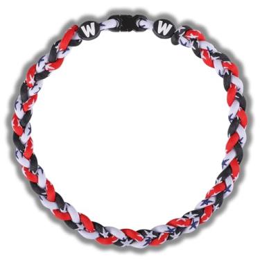 Imagem de Willtok Colares de beisebol de 45,7 cm de alta qualidade, várias cores para escolha, testados em laboratório, presentes para diversão no beisebol, 2025 novo com design trançado 3D da moda Tornado, 18