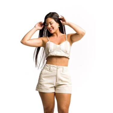 Imagem de Short Bermuda Linho Natural Alfaiataria Premium - RESTRITO JEANS, 38, 