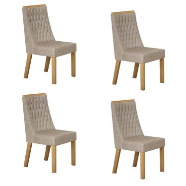 Imagem de Conjunto 4 Cadeiras para Sala de Jantar Luna Bege