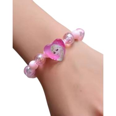 Imagem de Pulseira Infantil de Miçanga Perolada e Pingente Princesas