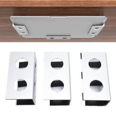 Imagem de Depisuta Sob Montagem Em Laptop, Alumínio Metal Sob a Prateleira de Mesa Com Silicone Anti -scratch, Sob Suporte de Armazenamento de Laptop para Teclados, Comprimidos (Prata)