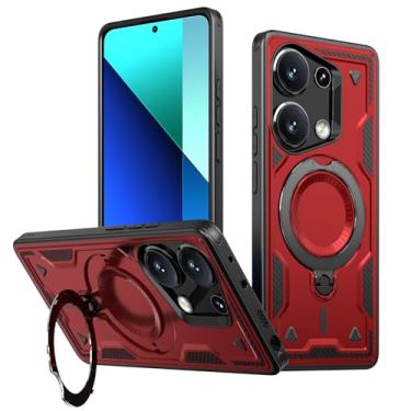 Imagem de SORAKA Capa para Xiaomi Redmi Note 13 Pro 4G com suporte,compatível com MagSafe,Capa Redmi Note 13 Pro 4G com chapa de ferro Capa resistente que absorve choques Proteção contra quedas de nível militar