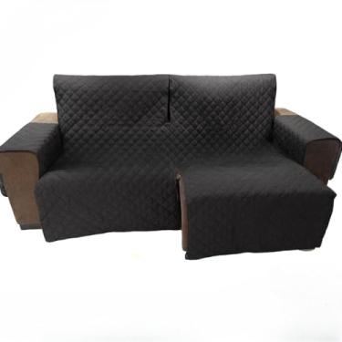 Imagem de Capa para Sofá Retrátil e Reclinável 2 Módulos - Medida Total 2,90m Incluindo Braços, Protetor Impermeável e Ajustável,(Chumbo)