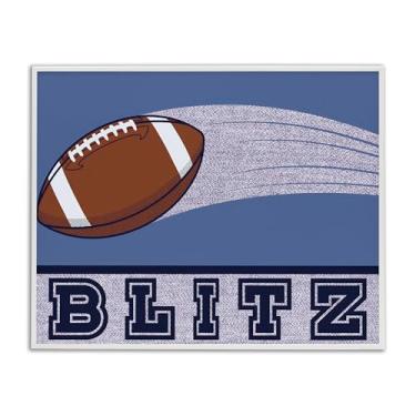 Imagem de Stupell Industries Arte giclée emoldurada branca de futebol vintage Blitz, design por Marcus Prime, 28 x 35 cm