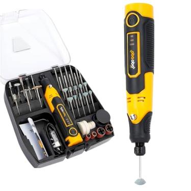 Imagem de Mini Retífica Portátil Multifuncional Sem Fio 57 em 1 – 3 Velocidades 17000RPM, Bateria Recarregável USB-C, Mandril Universal – Corte, Lixamento, Polimento e Gravação