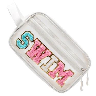 Imagem de Bolsa de maquiagem COSHAYSOO Clear SWIM com adesivo feminino Preppy Le