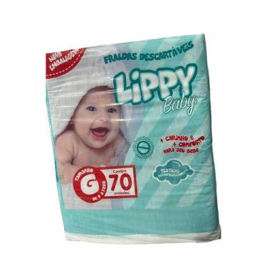 Imagem de Fralda infantil pacote com 70 tiras lippy baby  g - Maxi Confort