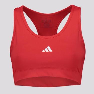 Imagem de Top Adidas All Gym Treino Suporte Medio Vermelho, GG