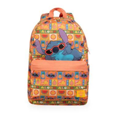 Imagem de Mochila Escolar Feminina Juvenil Stitch Tropical Rosa - Bagaggio, U