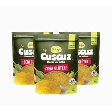Imagem de 3 Pacotes de Cuscuz Flocos de Milho Sem Glúten! Não Transgênico! 300g