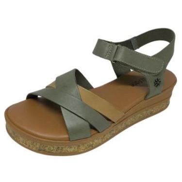 Imagem de Sandália Feminina Moderna Anabela Baixa Couro  New Face-Feminino