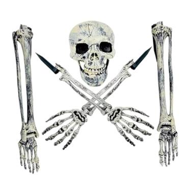 Imagem de Baoblaze 5x Estacas de Esqueleto de Halloween Decorações de Halloween Decoração de Jardim Suprimentos para Festas de Jardim Placas Estaca de Gramado Esqueleto