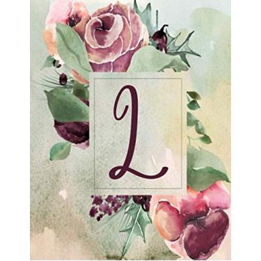 Imagem de L: Wine Green Floral 8.5”x11” Lined Notebook (Wine Green Floral 8.5”x11” Notebook Alphabet Series - Letter L, Band 12)