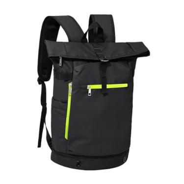 Imagem de harayaa Mochila de tênis com rodinhas para laptop de 14 polegadas para mulheres e homens, bolsa de badminton, bolsa de tênis para academia, atividades ao ar, Preto Verde