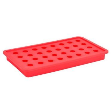 Imagem de Forma de Gelo Silicone Vermelho 32 Esferas 20x11x2cm - Unyhome