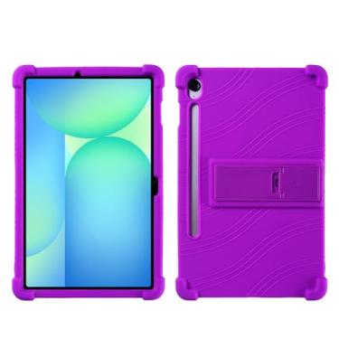 Imagem de QYiiD Capa para Galaxy Tab S10 FE Plus 13,1 polegadas modelo 2025 (SM-X620/X626), capa protetora de silicone leve para crianças, borracha macia à prova de choque, roxa
