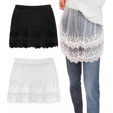 Imagem de Extensor de camisa Vanrose Jan feminino de renda integral transparente