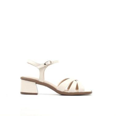 Imagem de Sandália Salto Bloco Couro - CARMINA, Off white, 36