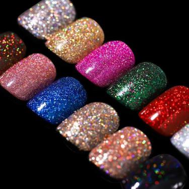 Imagem de Press on Nails Teenitor Short Glitter Square 288 unidades