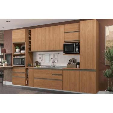 Imagem de Cozinha Modulada Kappesberg Maxxi 15 Peças (4aéreos+4balcões+4complementos+2paneleiros+1nicho) C15p46 Canela-kappesberg