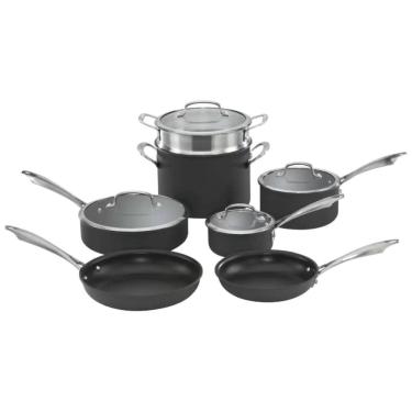 Imagem de CONJUNTO CUISINART DE PANELAS ANODIZADA ANTIADERENTE 11 PEÇAS PRETO DSA-11