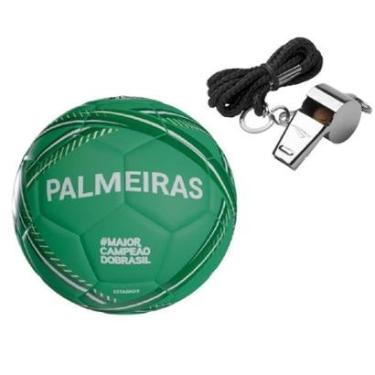 Imagem de Kit - Bola De Futebol Palmeiras Estadios N5 Licenciada Sportcom + Apito de Metal CZ T-G...