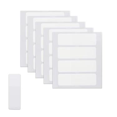 Imagem de 500 etiquetas adesivas de índice, abas de arquivo em branco graváveis de 3 x 0,47 cm, etiquetas adesivas de assinatura para documentos, cadernos, casa, escritório, material escolar