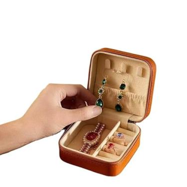 Imagem de Porta Joia Com Kit Bolsa Para Viagem Portátil caixa de armazenamento bolsa (20,marrom)