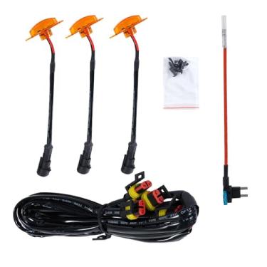 Imagem de Unifizz Acessórios para automóveis, 3 peças de luzes LED para grade com fusível e fio, compatível com grelha de reposição estilo Raptor F150 2004-2019 para d F150, 2013-2018 R-am 1500 Raptor Style