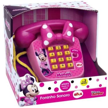 Imagem de Telefone Infantil Foninho Sonoro Minnie - Elka Brinquedos, Colorido, M
