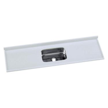 Imagem de Pia De Cozinha Mármore Sintético 180x55cm Com Cuba Aço Inox Multimóveis CR20476 Off White