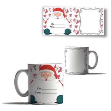 Imagem de Caneca Porcelana Natal Sua foto Aqui Papai Noel Neve Arvore - Enjoy Sh