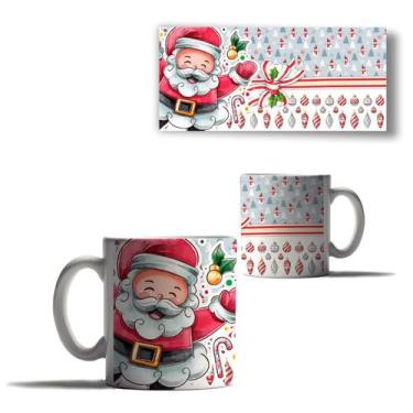 Imagem de Caneca Porcelana Feliz Natal Papai Noel Boneco Neve Arvore 2 - Enjoy S