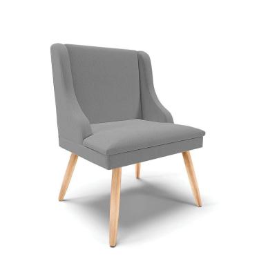 Imagem de Cadeira Linho Grafite Pés Palito Natural