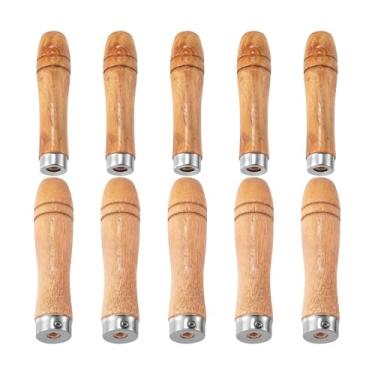 Imagem de Bothyi Cabos de madeira para lima, acessórios de carpintaria para instalação rápida e fácil, manutenção de garagem, ferramentas manuais faça você mesmo, 10 Peças