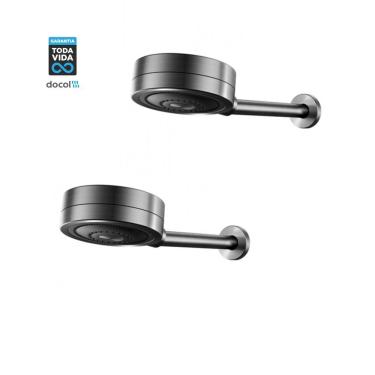 Imagem de Kit 2 Chuveiro De Parede Novo Technoshower Grafite Escovado Docol