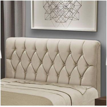 Imagem de Cabeceira King Estofada Istambul Mônaco Com Capitonê Bege