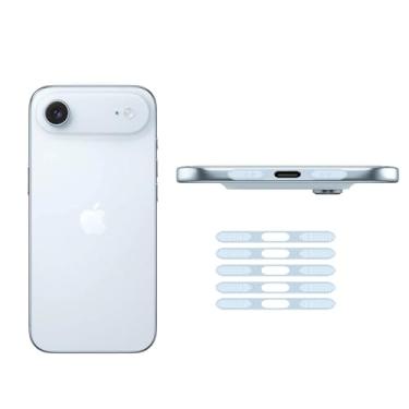 Imagem de Capa adesiva à prova de poeira para fone de ouvido iPhone Air - 5 peças/azul celeste