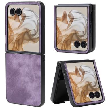 Imagem de Fourmor Capa para Motorola Razr Plus 2025/Razr Plus 2024 - Capa protetora de couro PU vintage à prova de choque | Cobertura total | Design leve e antiimpressões digitais