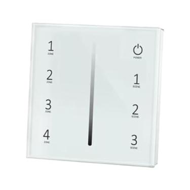 Imagem de Baoblaze Interruptor de iluminação LED com dimmer, placa de parede moderna incluída, interruptor de luz basculante de 4 vias para lâmpadas halógenas e