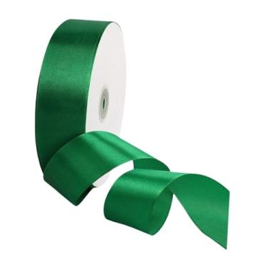 Imagem de Vaveren Rolo de fitas de tecido sólido, fita de cetim elegante e larga, 100 jardas, para laços de cabelo, embrulho de presentes, decoração de e, Verde