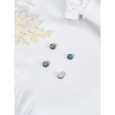 Imagem de 4 peças de contas temáticas de oceano, contas de lentilha redondas planas sintéticas a granel, contas soltas coloridas pequenas artesanais para pulseira DIY, colares, artesanato e costura, 0,6 x 0,4