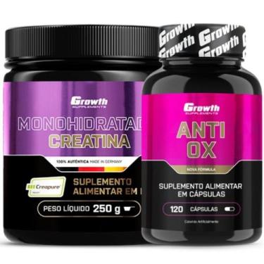 Imagem de Creatina Pura 250g Creapure + Anti-Ox 120 Caps Growth