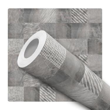 Imagem de Papel De Parede Adesivo Lavável Cinza Sala Cozinha Banheiro Lavabo - D