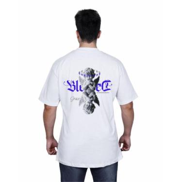 Imagem de Camisa Básica Unissex Streetwear 100% Algodão Estampa Anjo Blessed - P
